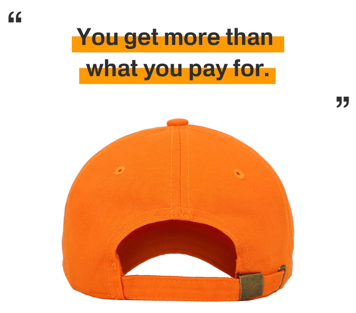 Orange Low Profile Baseball Caps Back View
